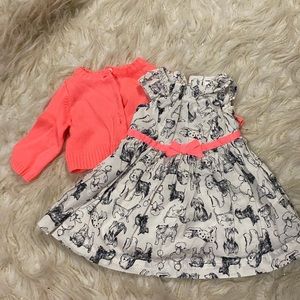 NB Dress with Coral Sweater